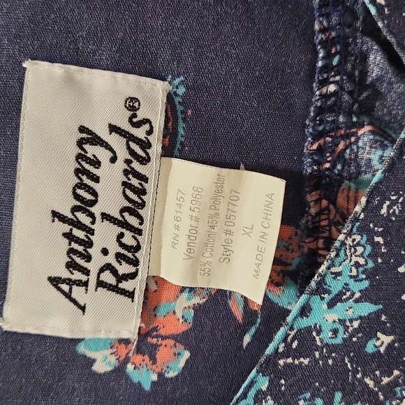 ANTHONY RICHARD'S PULL OVER DRESS WITH POCKETS SHORT SLEEVES NAVY FLORAL SIZE XL - Picture 6 of 6